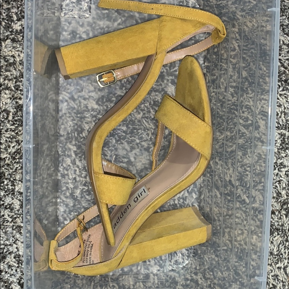 Madden girl mustard yellow heels
